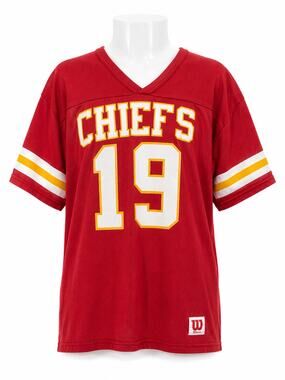 Kansas City Chiefs 19 Jersey Style T Shirt NFL Football Vintage Wilson XL 90s